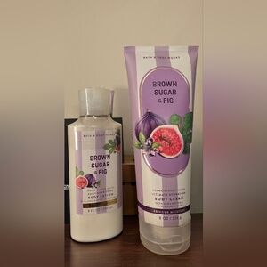 Bath & Body Works Brown Sugar & Fig Body Lotion and Cream Set